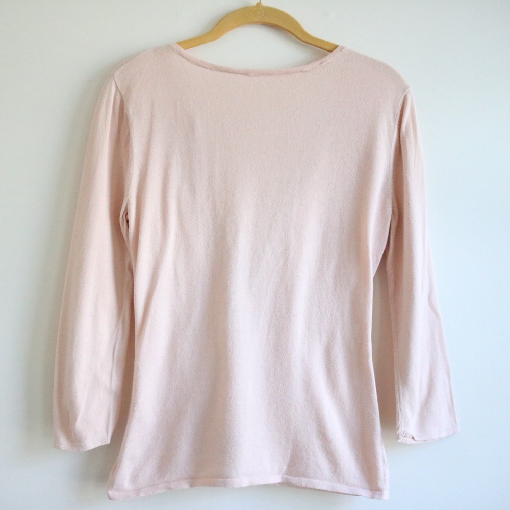 Light Pink Tight Knit Single Button Cardigan - Picture 4 of 5